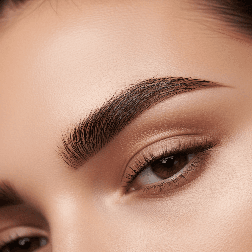 Premium brow tinting showing rich color and definition